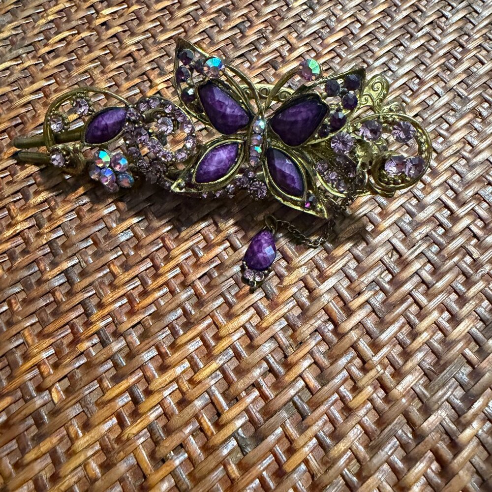 Elegant Butterfly Hair Clip Set - Black, Purple, Multicolor - Picture 7 of 8